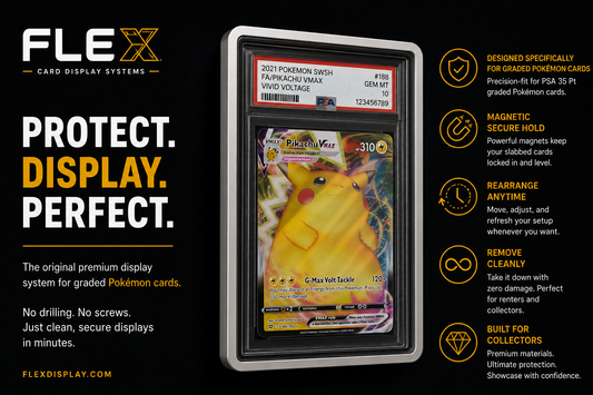 FlexDisplay Graded Pokémon Card Display System (6 Displays)