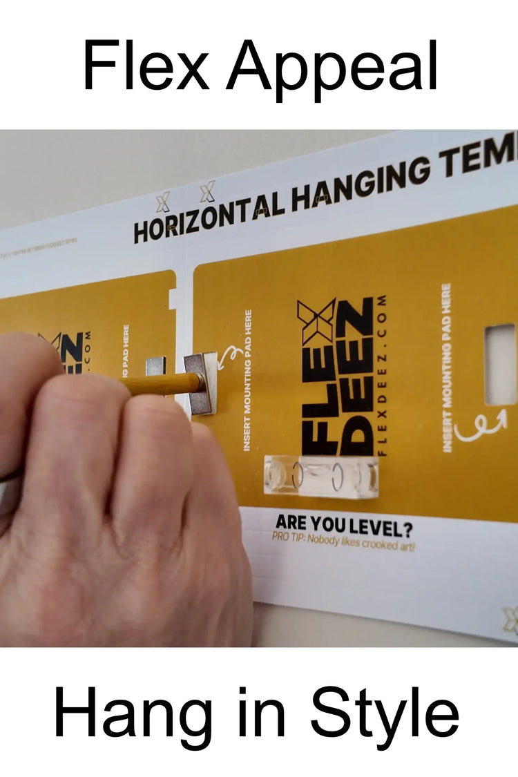 FlexDeez  installation guide illustrating how to link and mount baseball cards, comics,  or magazines on a wall‑mounted track system